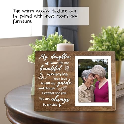 Vista 2 de Marco de fotos conmemorativo, marco de fotos de mi hija, regalos de condolencias por pérdida de hija querida, regalos de duelo por pérdida de hija