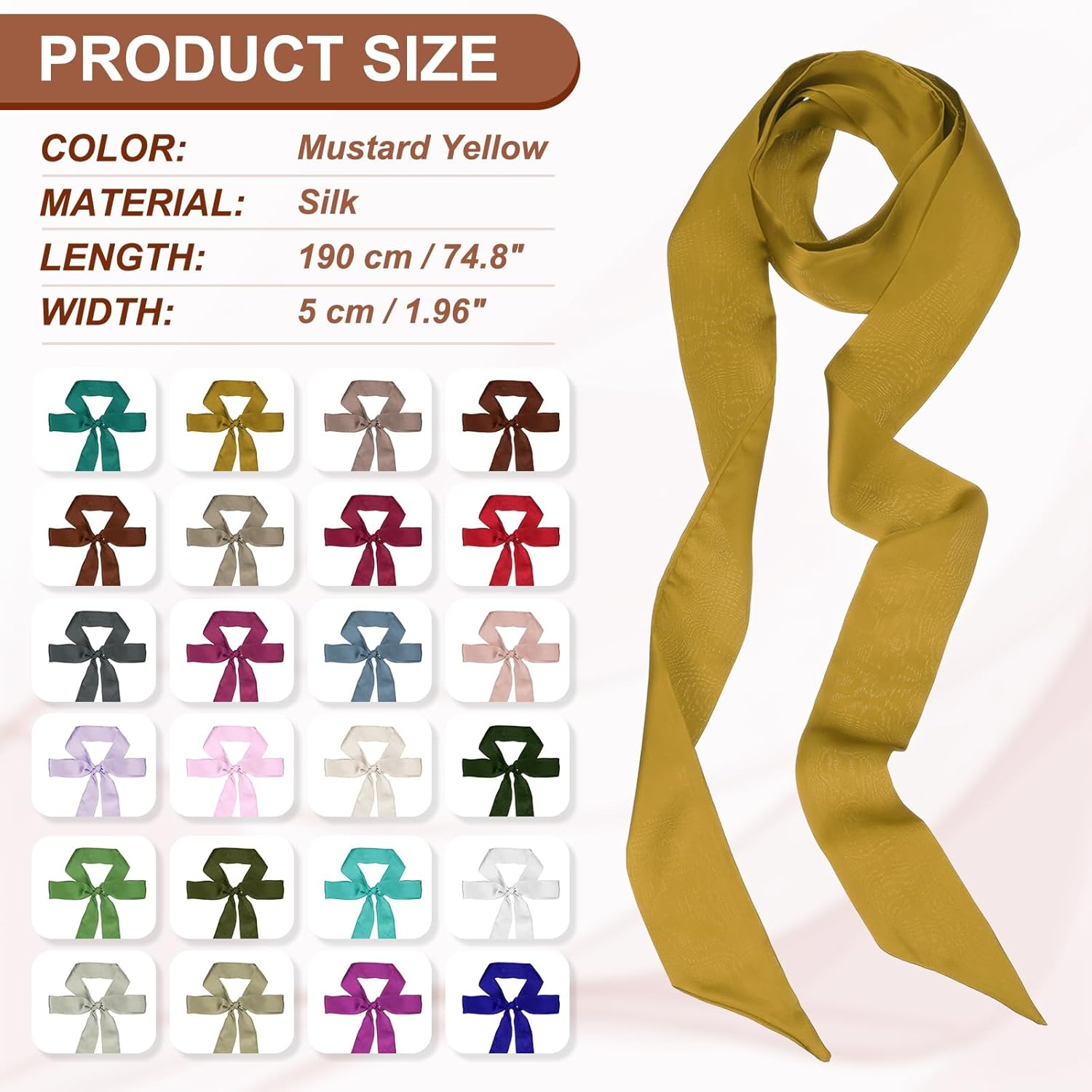 PATIKIL Stylish Ribbon Scarf - Image 2