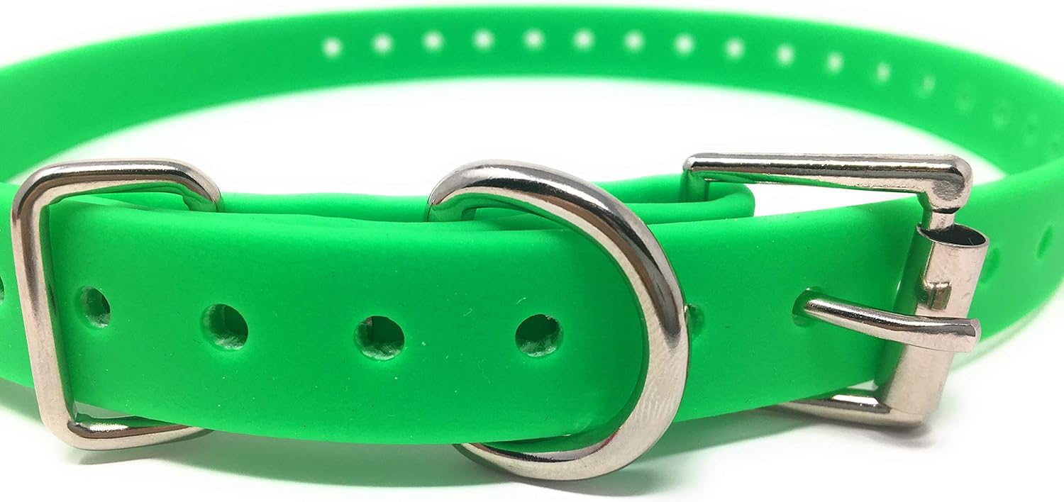 Sparky Pet Co - 3/4" Waterproof Biothane Replacement Roller Buckle Dog Collar (Green)