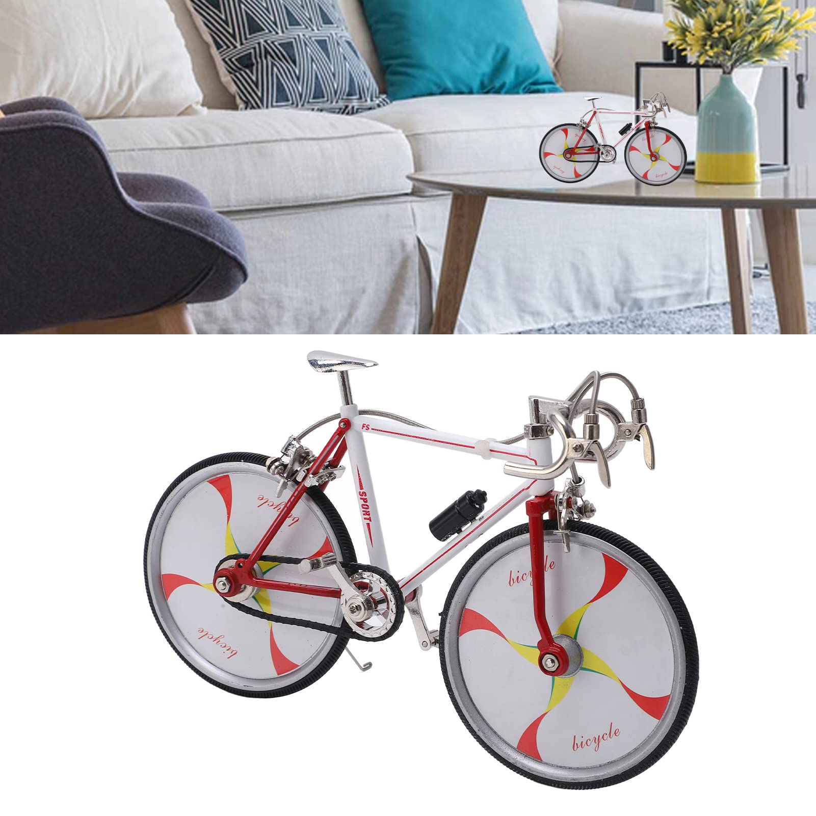 Zoeyilan Mini Finger Bicycle Model Ornament, Toy Mini Bicycle, Finger Bike Model Toy, Alloy Mini Mountain Bikes Decoration Crafts, for Home Office Desktop Decoration