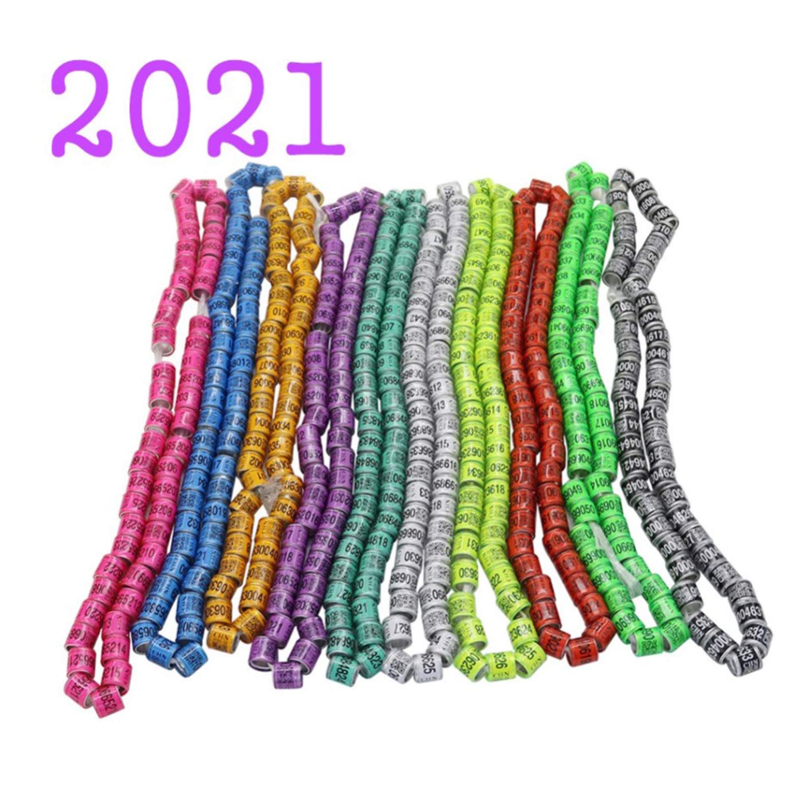Juego de 100 anillos de paloma para identificar palomas, bandas de paloma para canarios, colores mixtos