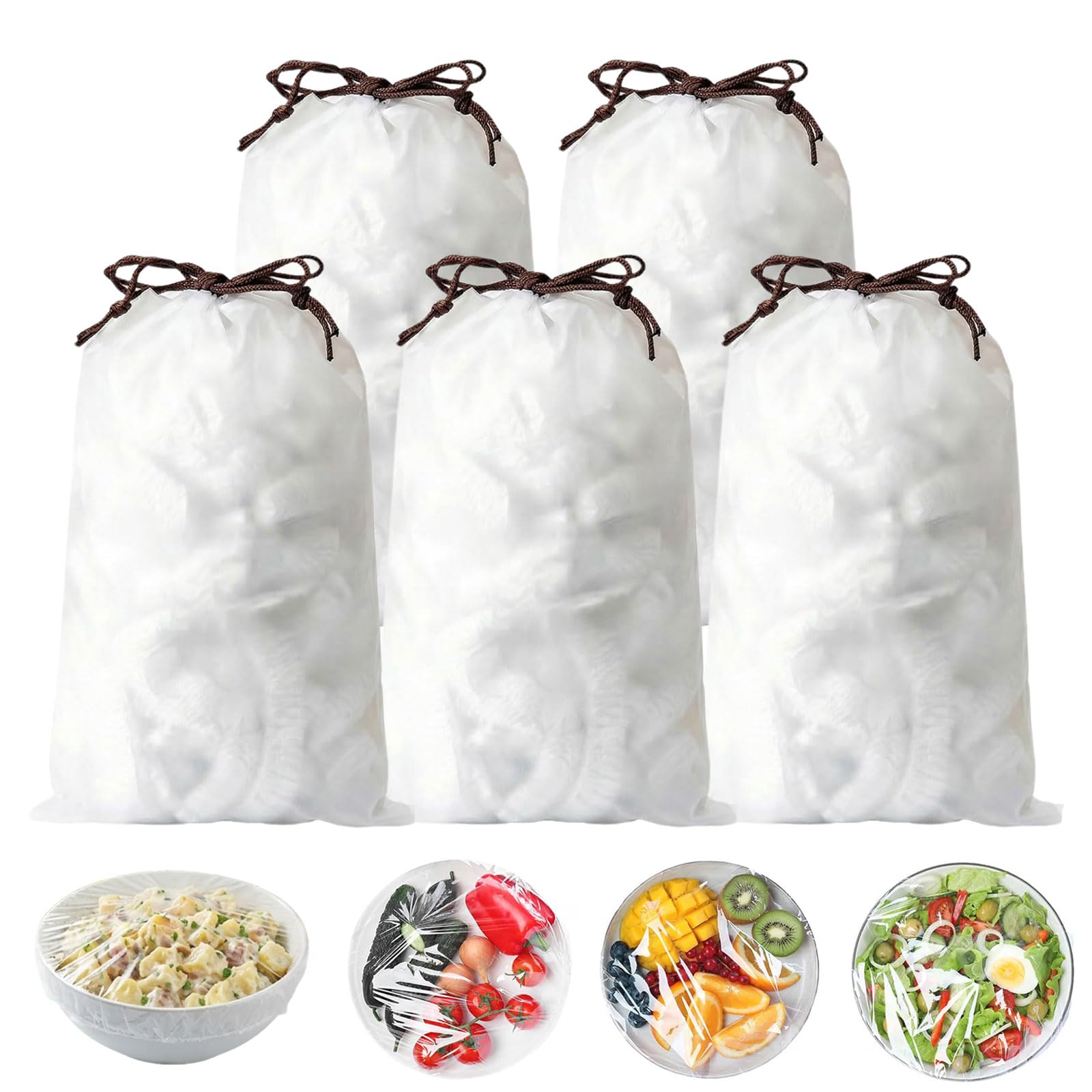 500 Pcs Disposable Food Covers With Elastic, Food Covers Plastic Stretch, For Food Storage, Universal Kitchen Supplies