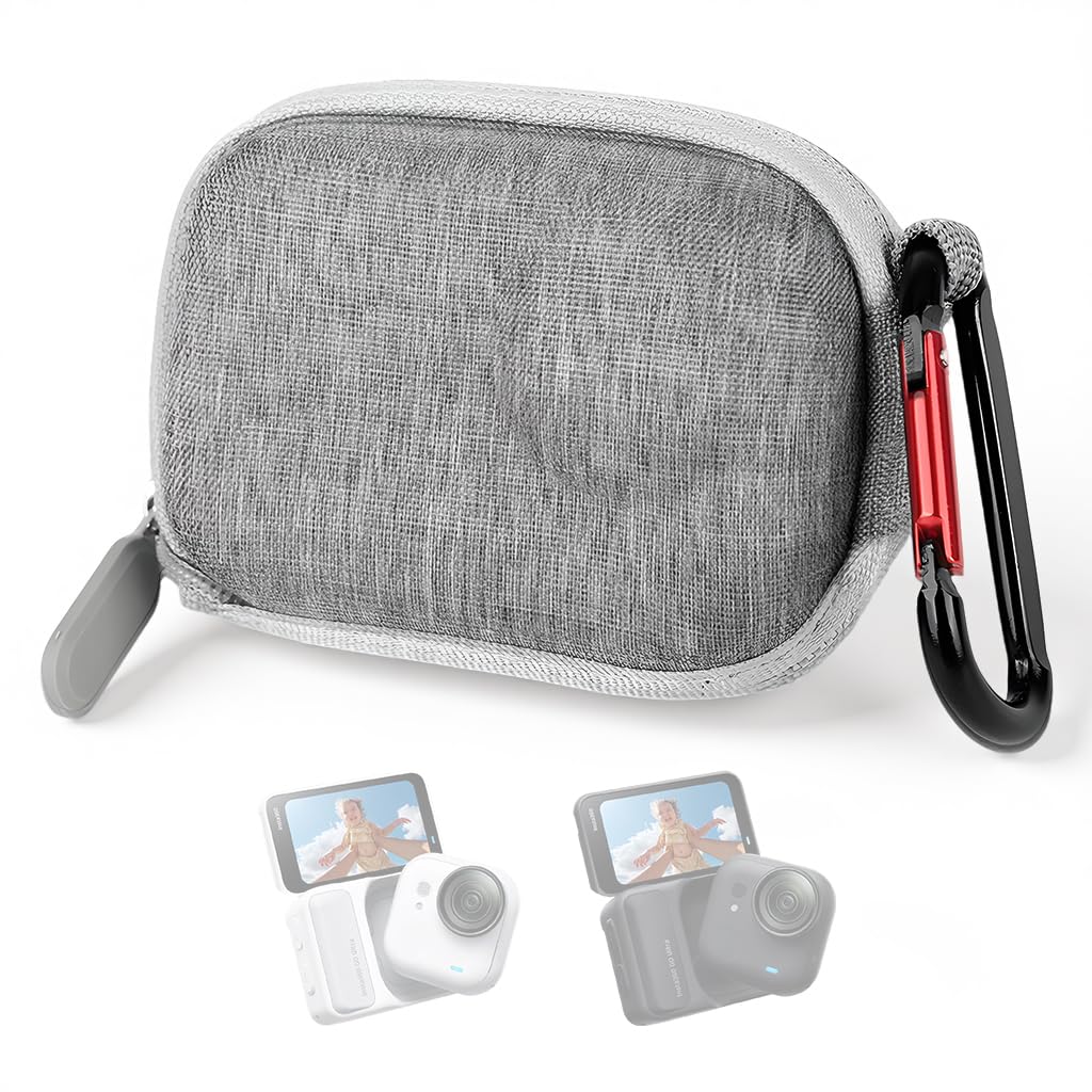 ZORBES® Compatible with in-sta 360 GO Ultra Mini, Action Camera Travel Case Zipper Storage Bag with Carabiner, Custom-fit Anti-Scratch Protective Case with Plush Liner-picture-19