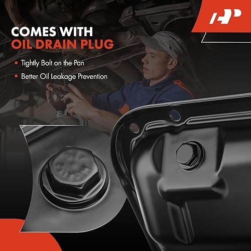 Miniatura 7 de A-Premium Cárter inferior de aceite de motor con tapón de drenaje compatible con Nissan Frontier 2005-2019 Pathfinder 2005-2012 Xterra 2005-2015