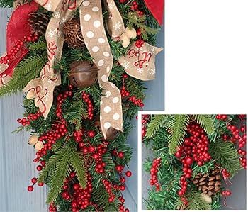 Amazon.co.jp: SCLYX クリスマススワッグ 90cm 北欧風