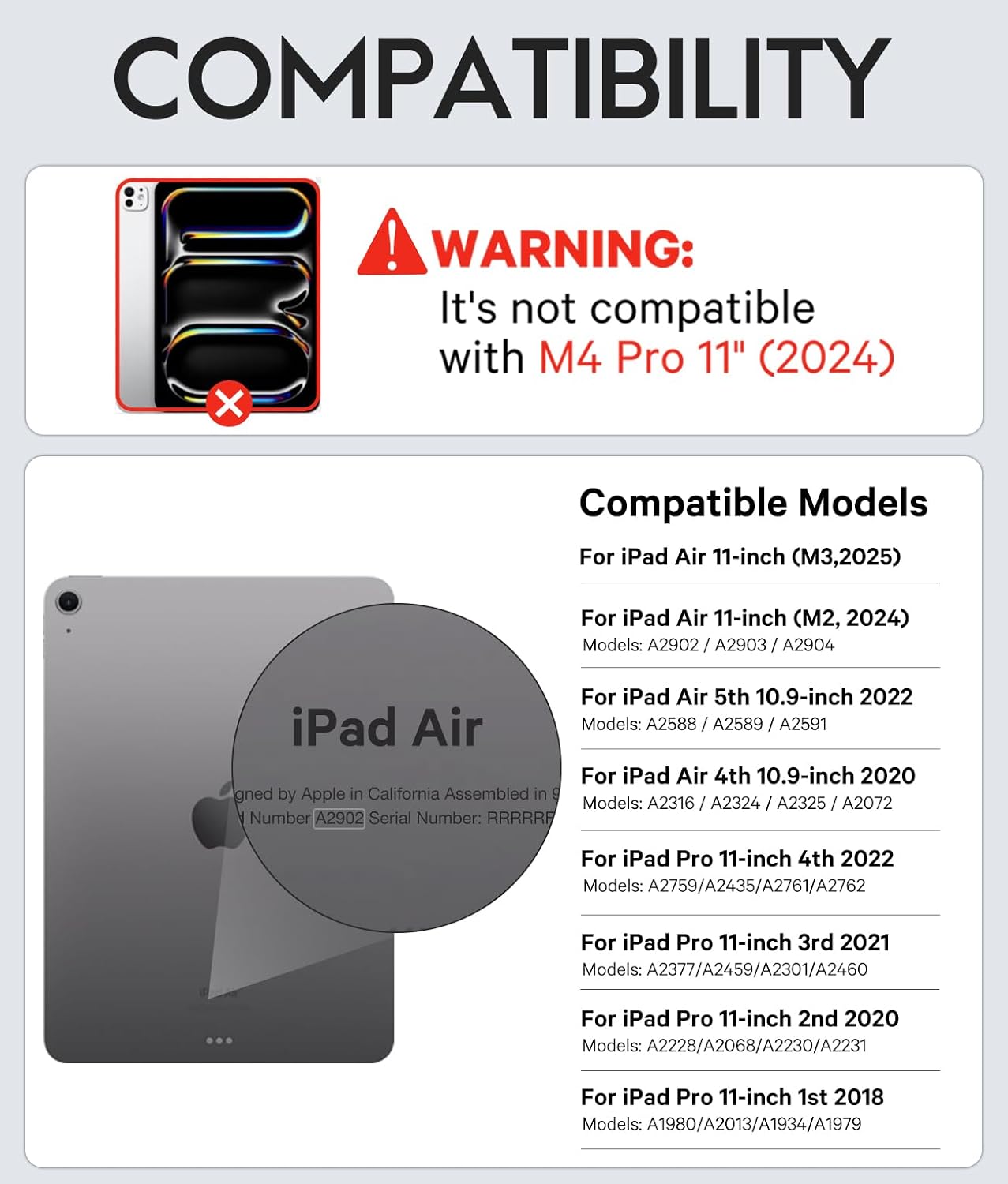 GreenLaw for iPad Air 11 inch case with Keyboard(M2, 2024), for iPad Pro 11 (4th/3rd/2nd/1st Gen) & iPad Air 5th/4th Gen, 7-Color Backlit, Smart Touchpad, 2 Device Connection, Black - Image 2