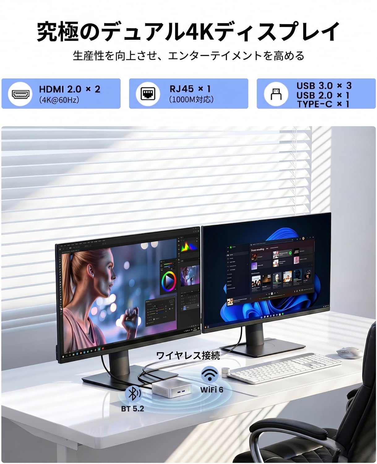 Amazon.co.jp: Kayoote ミニPC AMD Ryzen 5 5625U (最大4.3GHz) 6コア