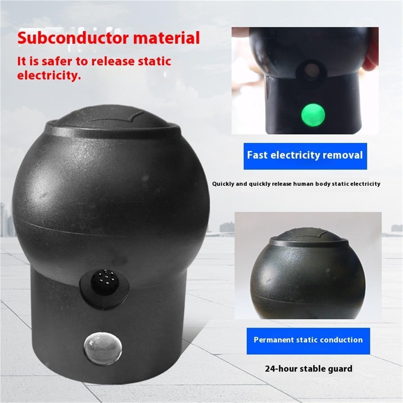 Eliminatore di scariche elettrostatiche for il corpo umano, scaricatore di scariche elettrostatiche antideflagrante industriale, testa a sfera con allarme vocale