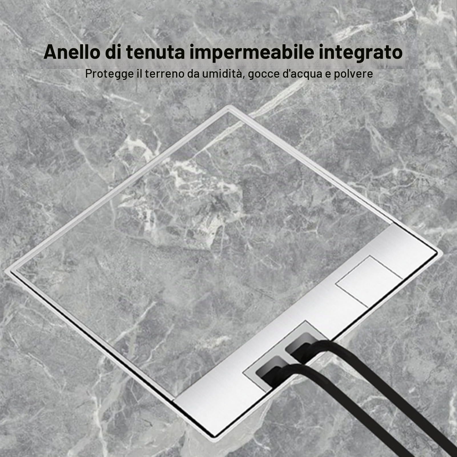 Scatola di Derivazione da Incasso a Pavimento, Presa di Corrente da Incasso a Pavimento UE Impermeabile 10A 2 Fori 16A 3 Fori Scatola di Prese Elettriche da Incasso Nascoste per