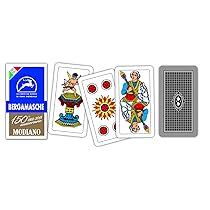 Modiano Bergamasche Blu 150° Anniversario – Carte da gioco regionali bergamasche in cartoncino duplex rinforzato 410 gmq – Scopa, Briscola, Tresette – 100% Made in Italy