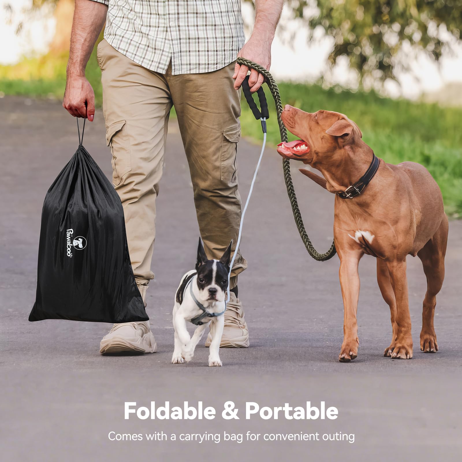 Pawabo Recinto per Cani Con Copertura e Cancello, Recinto per Cuccioli Recintos per Cani, Tessuto Irrobustito Resistente allo Strappo Recintos con Fondo Impermeabile & Rete Traspirant,L, Nero & Grigio