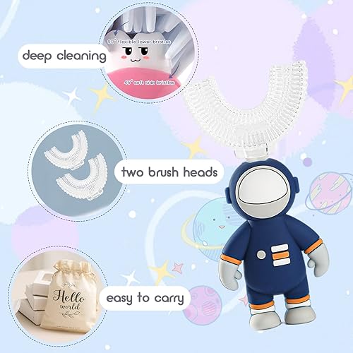 Miniatura 4 de Promise Babe Cepillo de dientes en forma de U para niños, cepillo de silicona de grado alimenticio, cepillo de dientes en forma de U, cepillo de