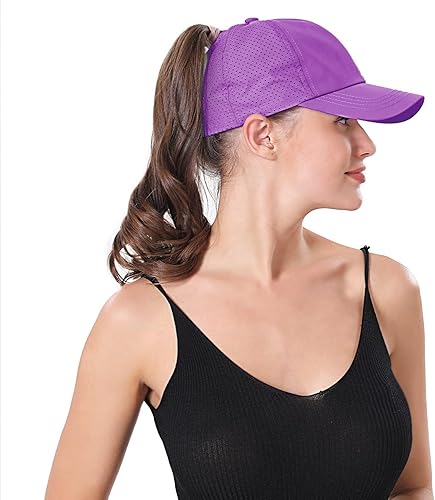 Miniatura 5 de Gorra de béisbol ajustable para mujer, diseño de cola de caballo, ajustable, de malla de secado rápido