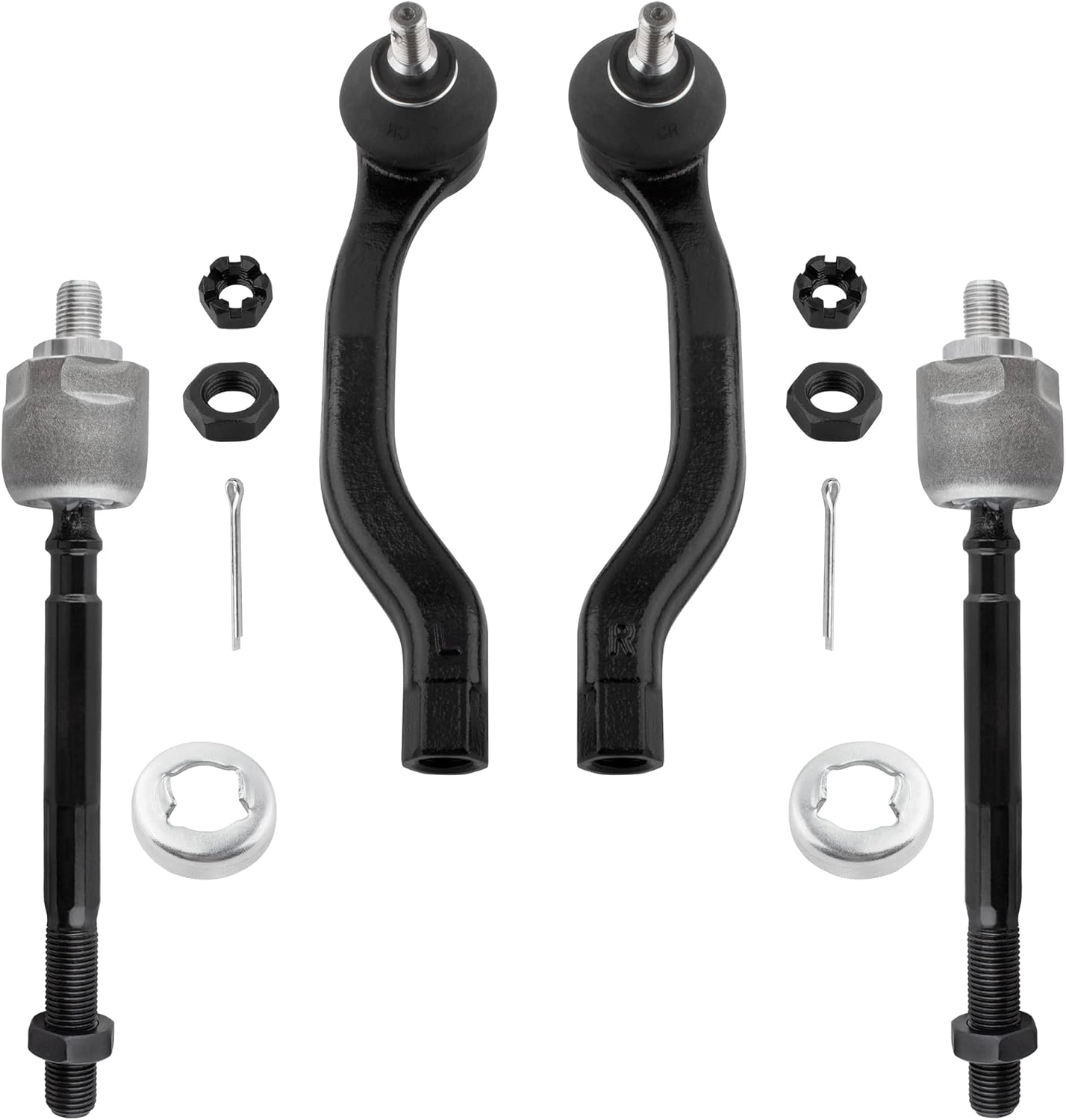 BOXI 4pcs Front Inner Outer Tie Rod Ends Fit for Honda CR-V 1997 1998 1999 2000 2001 Sport Utility 4-Door 2.0L | EV414 ES3331 ES3332