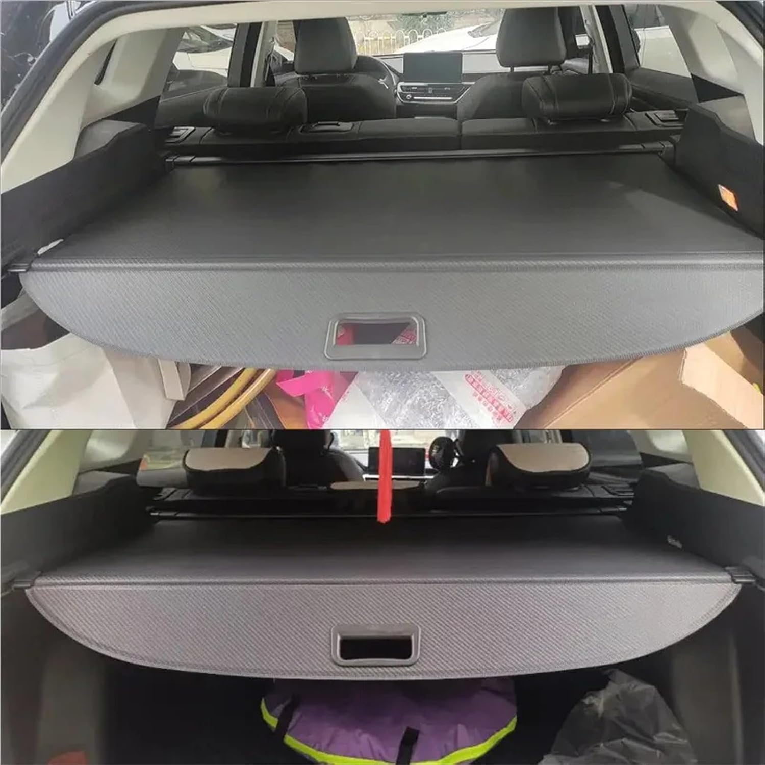 Trunk Curtain Cover Organizer for Haval H6 2nd Generation 2017-2021 Car Rear Rack Partition Shelter Shield Shade Luggage Privacy(Carbon Fiber)