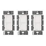 Caseta Original Smart Light Switch &lpar;Lutron Smart Hub Required&rpar;&comma; for Home&comma; LED Lights&comma; and Fans&comma; 6 Amp&comma; Single-Pole&sol;3-Way&comma; Neutral Required&comma; PD-6ANS-WH 3 Pack&comma; White