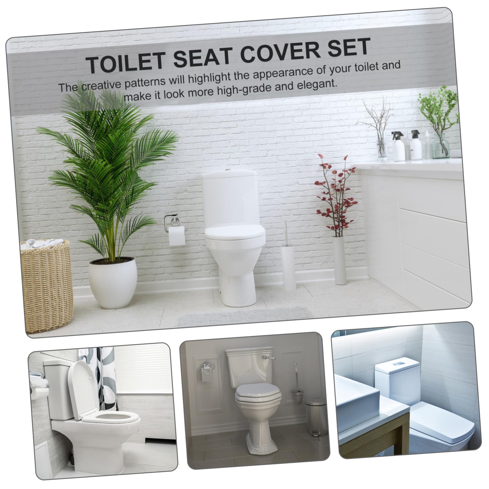 Toyvian Set 3 Pezzi Tappeti da Bagno Retrò in Poliestere Decorazione Foglie, Antiscivolo, Facile da Installare per Arredamento Bagno Casa