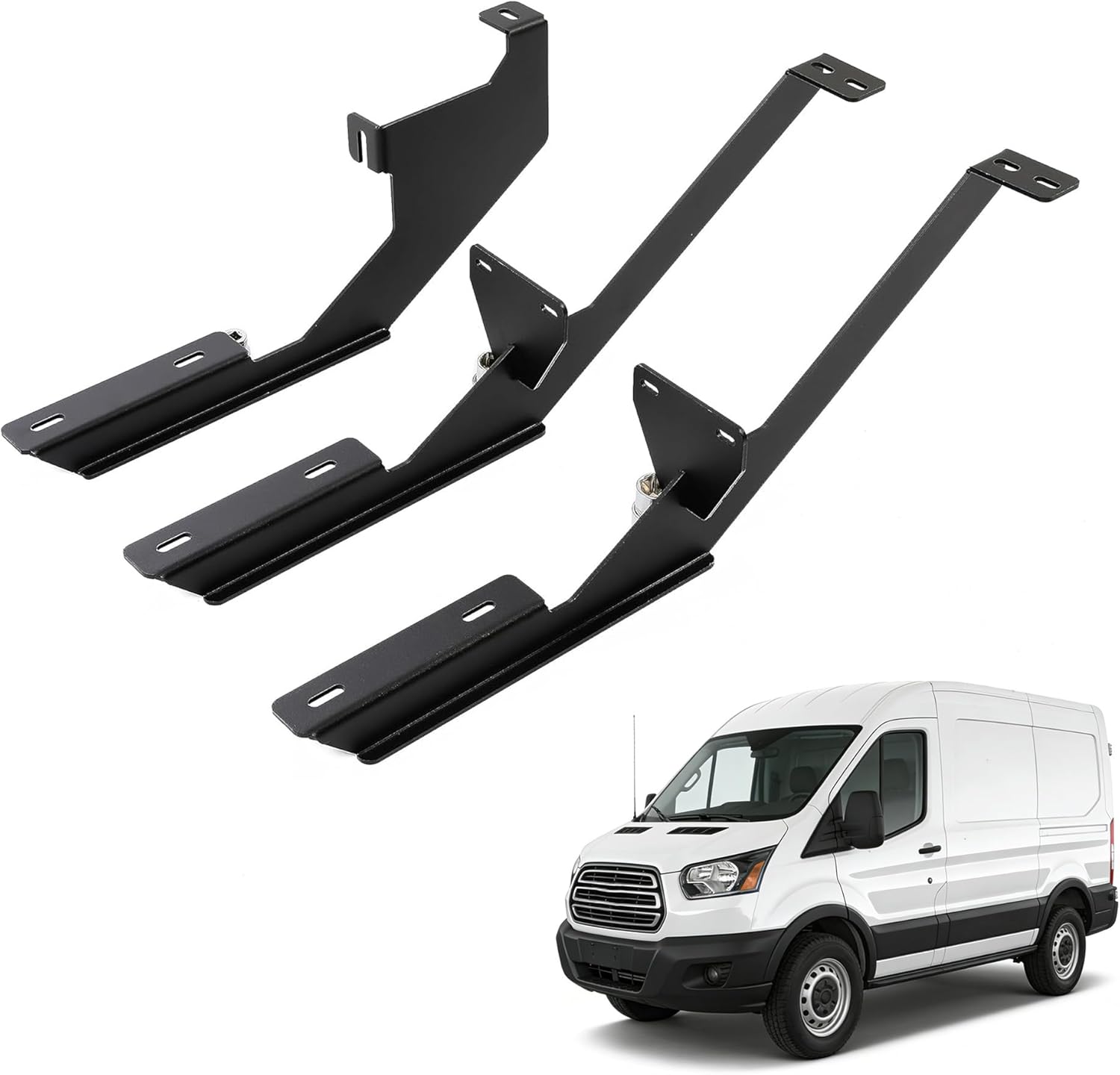 HECASA Running Board Bracket Compatible with 2015+ Ford Transit 150 250 350 Grip Step Side Step Mounting Bracket Passenger Side Steel Powder Coated Black