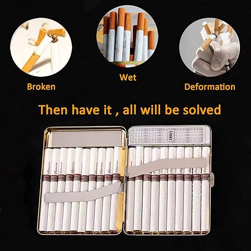 Miniatura 3 de OLDENDO Estuche para cigarrillos con soporte de junta de metal para encendedor, paquete completo de 20 cajas de contenedores de maleza de tamaño
