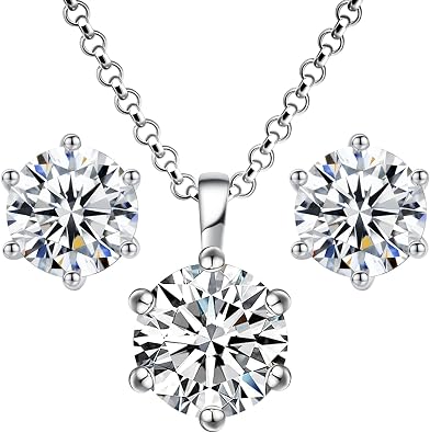 Impalsory Moissanite necklace & Moissanite earrings for women men