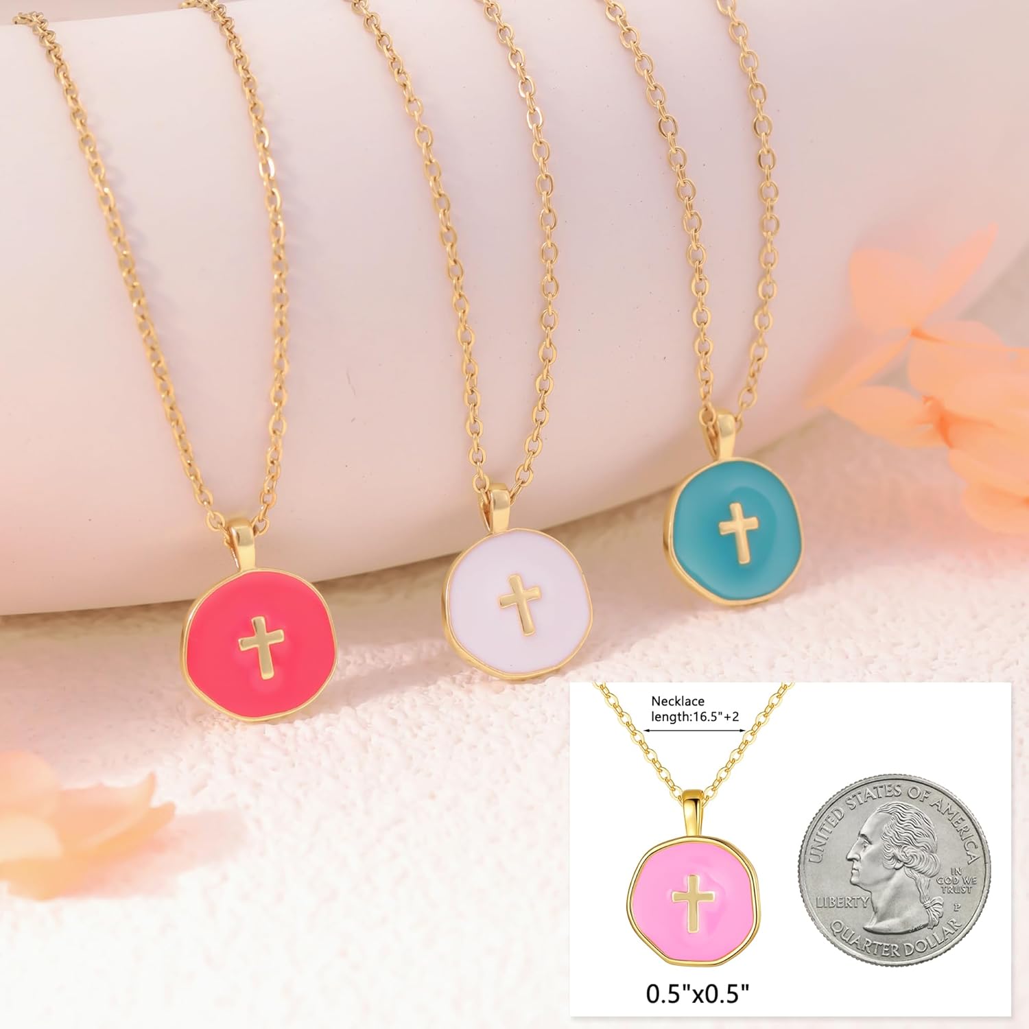 Easter Basket Stuffers Pearl Cross Necklace Faith Based Gifts for Daughter Sister Mom Religious Baptism Catholic Gift Christian Necklace for Granddaughter Grandma Confirmation Communion Easter Jewelry - Image 6