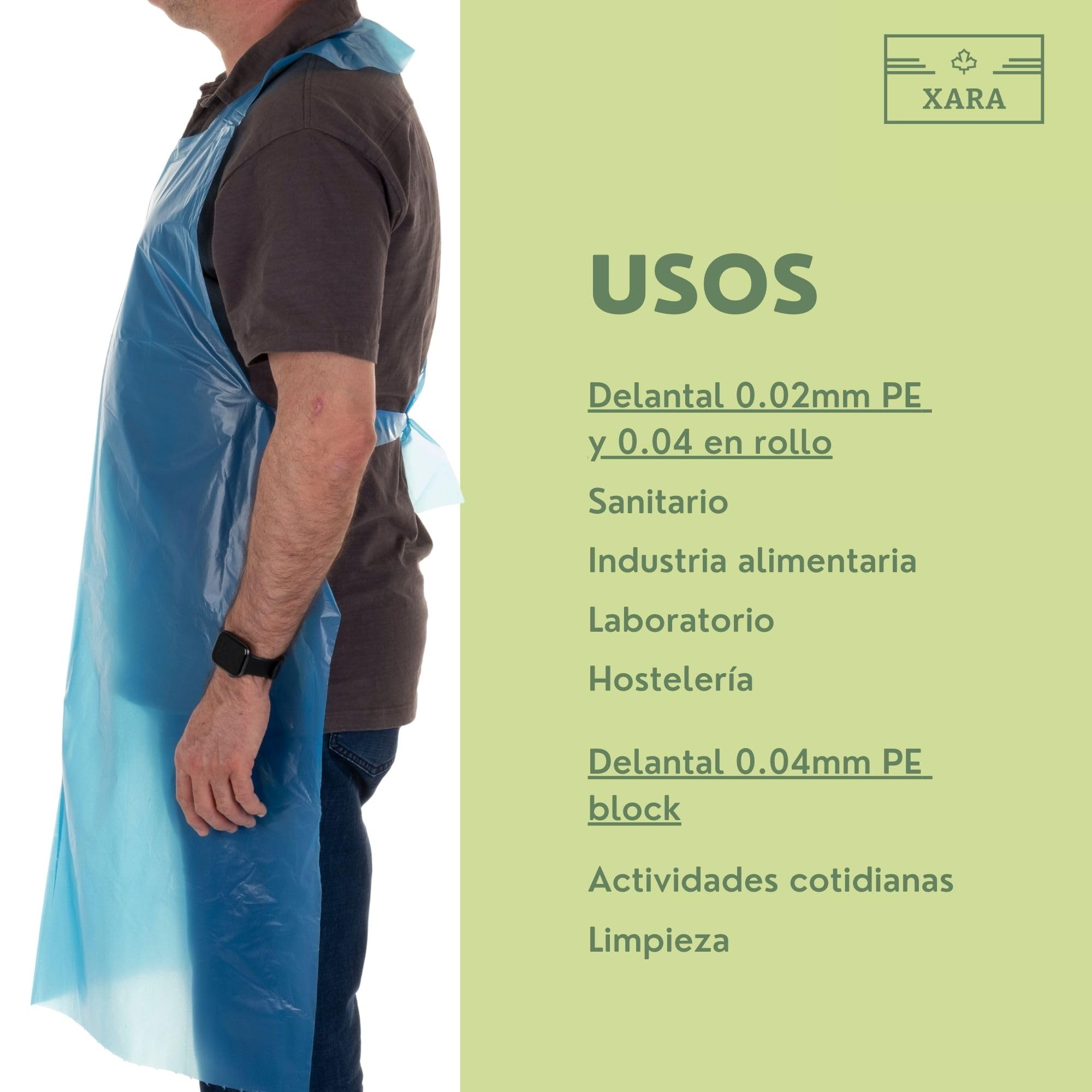 XARA Grembiuli Plastica in Polietilene per la Protezione Igienica degli Alimenti - Pack 100 - Grembiuli Monouso - Grembiule Usa e Getta Monouso Cucina