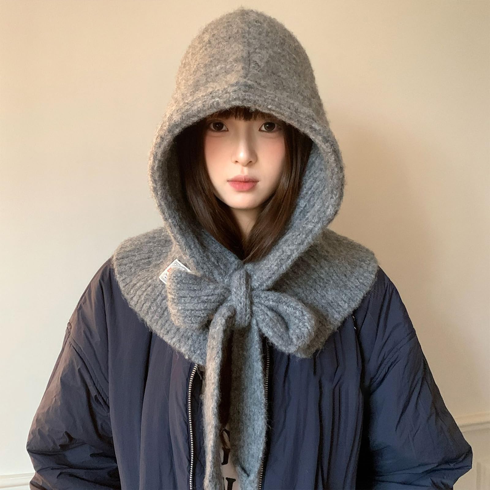 Popolare Stili Coreani Copricapo Cappuccio Cappello Con Protezioni Collo Morbida Lana Miscela Sciarpa Per Il Freddo Essenziale Freddo Scaldacollo