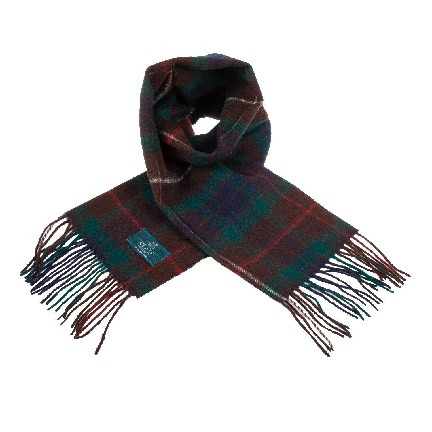 Clans Of Scotland Pure New Wool Scottish Tartan Scarf Fraser Hunting (One Size)