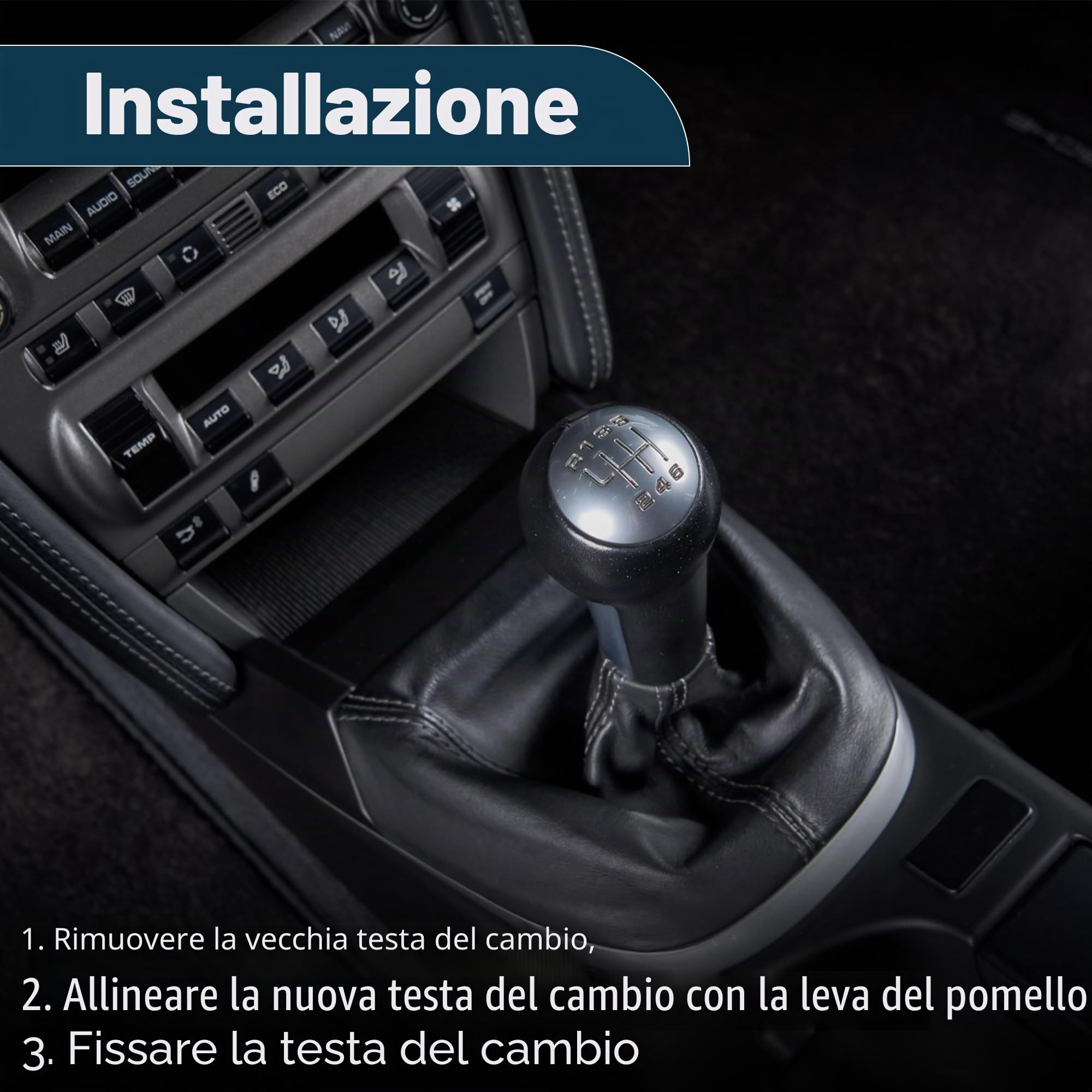 Pomello Del Cambio Manuale A 5 Velocità Per Astra 1 Pezzo | Nero, Plastica Ecopelle, Per Opel Per Astra J 12-20, Per Vauxhall Per Astra 10-15, OE 55577540, Con Copertura