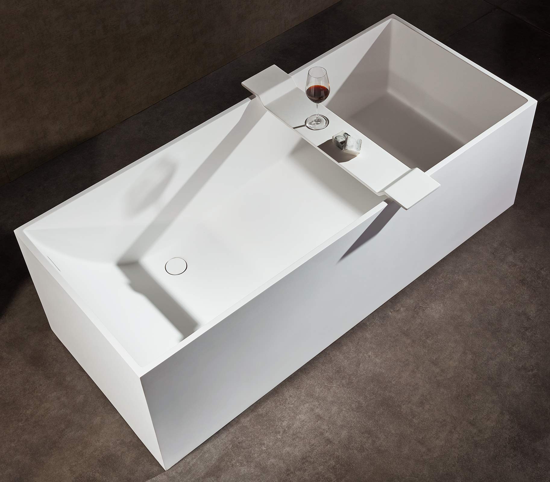 BERNSTEIN - Plateau de baignoire, Tablette Bain, Pont Baignoire en fonte minérale 85x16cm Blanc mat - PB4208