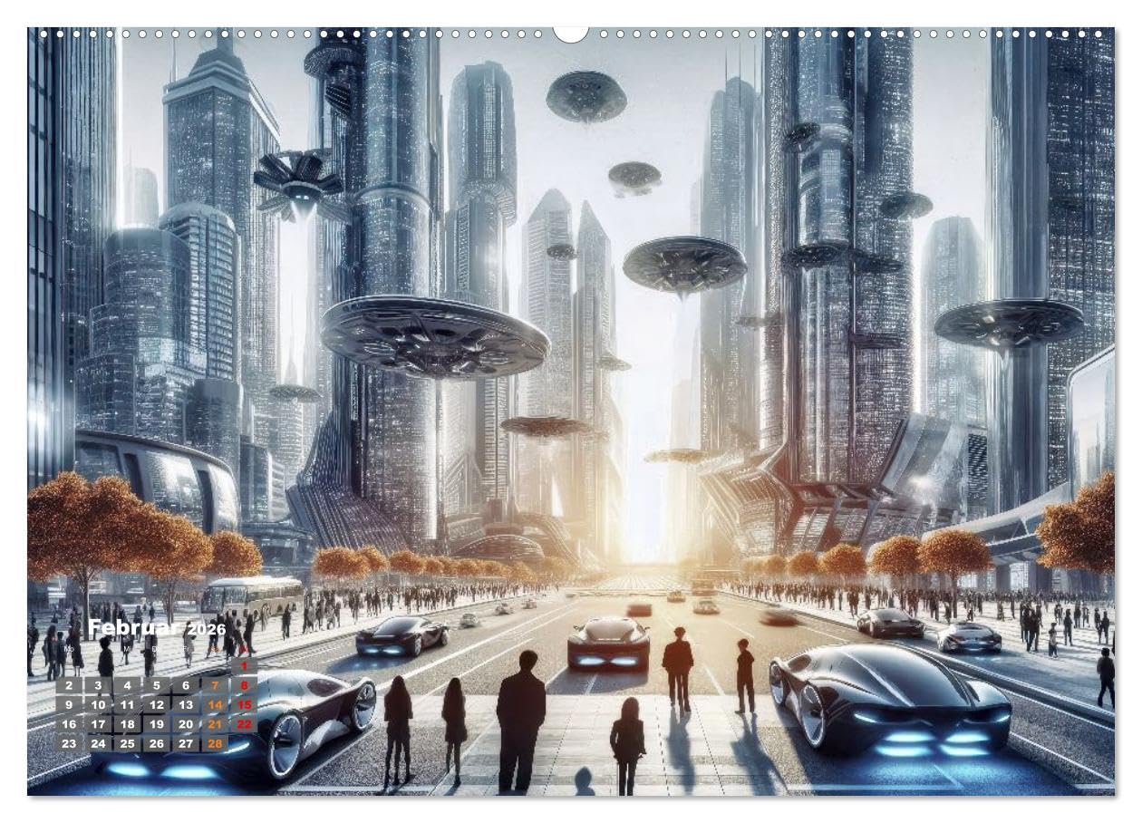 Fantasie und Science Fiction (hochwertiger Premium Wandkalender 2026 DIN A2 quer), Kunstdruck in Hochglanz: Science-Fantasy verbindet die Magie ... ferner Zivilisationen. (CALVENDO Technologie)