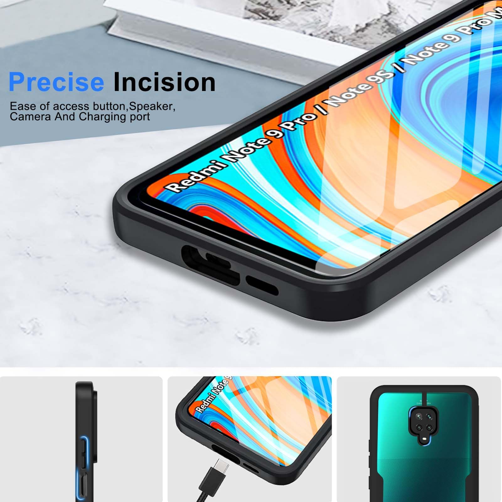 MadBee Cover per Xiaomi Mi 9 [con Pellicola Proteggi Schermo],Custodia Protettiva in Vetro Temperato 9H [Cielo Stellato] + Cornice Paraurti in Silicone Morbido Cover Case (Stellato Nero