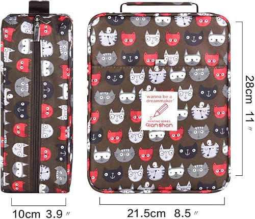 Miniatura 4 de qianshan Ranura para estuche para lápices, capacidad para 260 lápices de colores o 180 bolígrafos de gel con cierre de cremallera