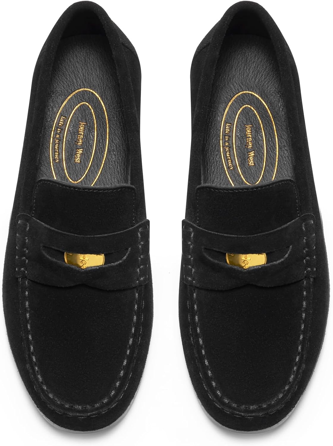 Journey West Ivy Style Suede Slip-on Penny Loafers Shoes for Women