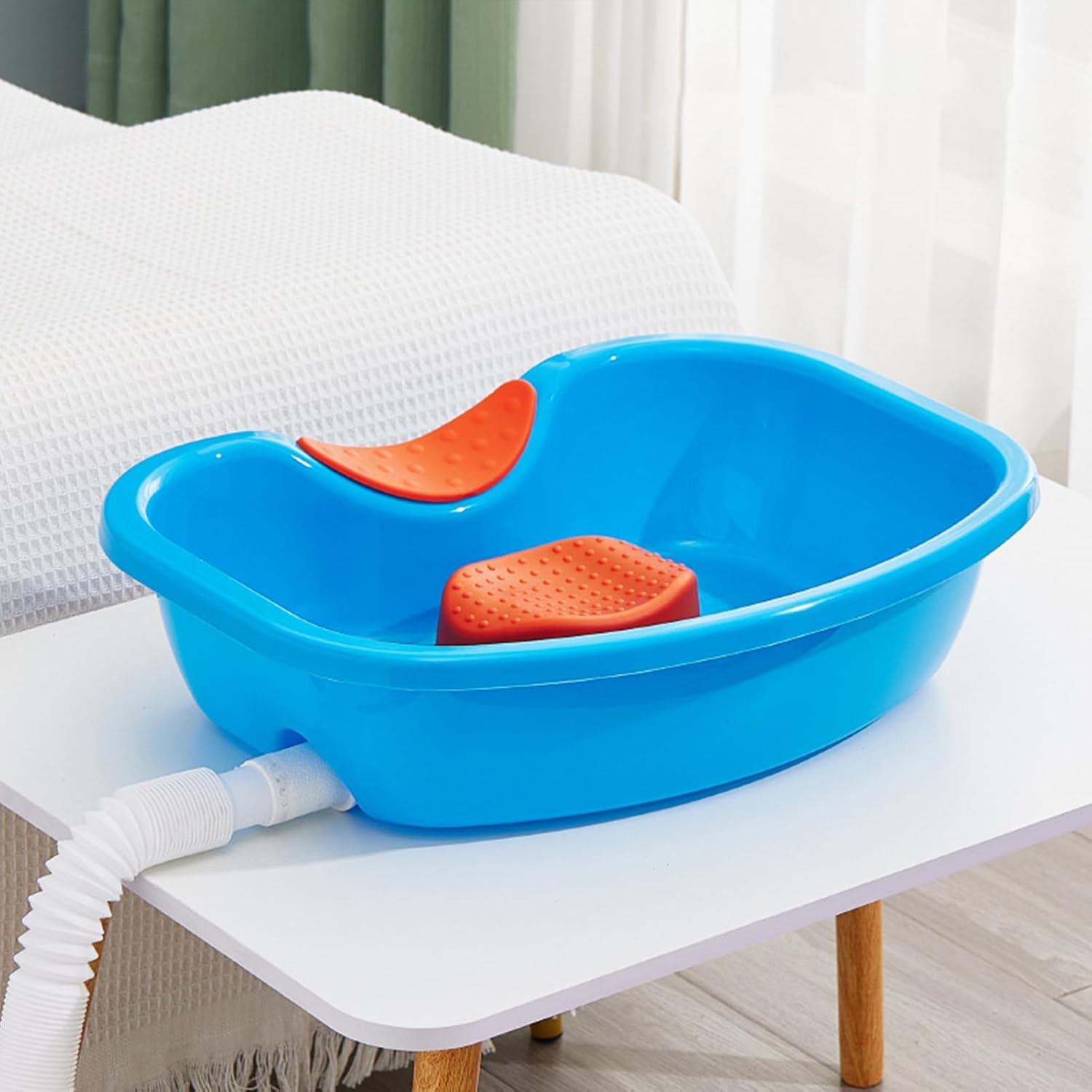 Wash Station - Portable Hair Basin Build, Ergonomic Neck Rest Design, Reusable Buddy Tray, Flexible Drain Hose | Caregiving Usage Enabling Gentle Hair Cleaning During Limited Mobility Situatio