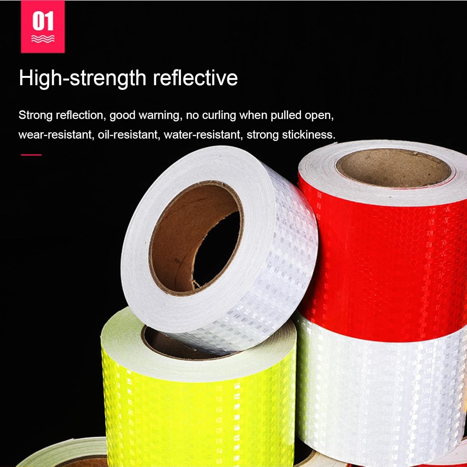 高輝度反射テープワイド 120cm幅×20m レッド 反射シール赤 高反射力 反射テープ、 5/10/20CM X 82フィート、反射警告ステッカー、トレーラー、屋外、車、トラック用(Red,10CM)