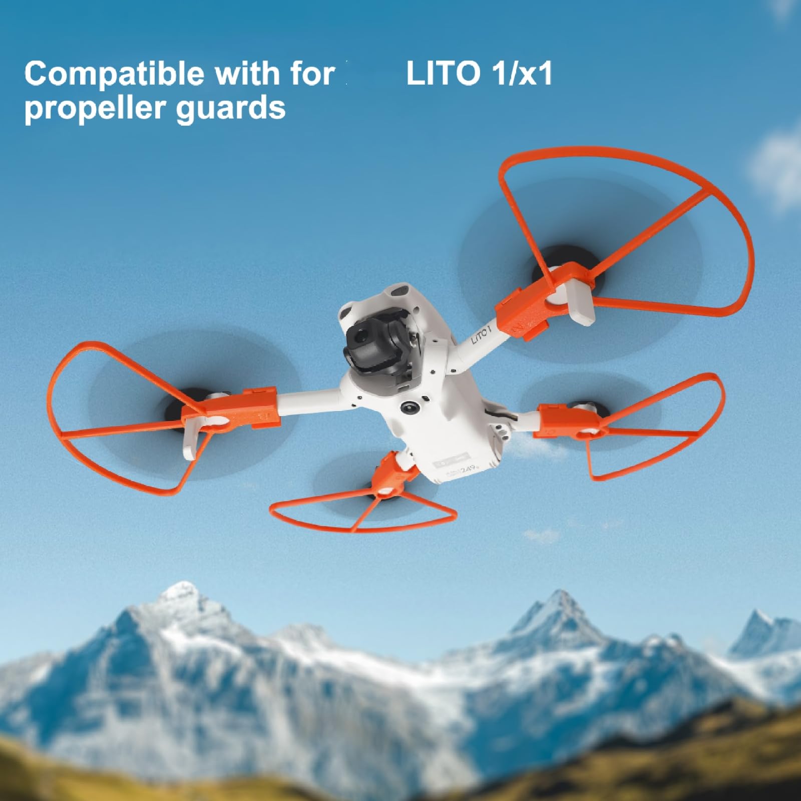 Dla DJI Lito X1 Lekkie pierścienie na śmigła, osłona ochronna, odporna na zarysowania i uderzenia, przenośna osłona ostrza Drone LITO 1/LITO X1 (pomarańczowy)