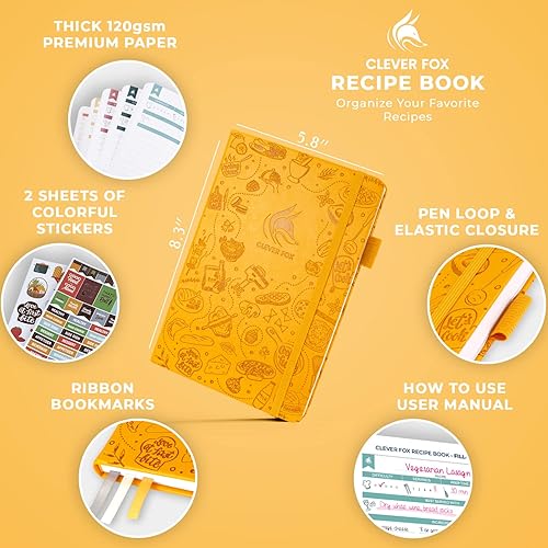 Vista 88 de Clever Fox cuaderno de recetas A5 Gris