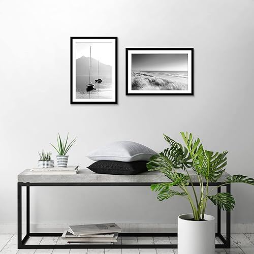 Vista 27 de Americanflat Portarretratos de 8 x 12 pulgadas con plexiglás pulido, juego de 2 portarretratos de 6 x 8 pulgadas con paspartú o para fotos de 8 x 12