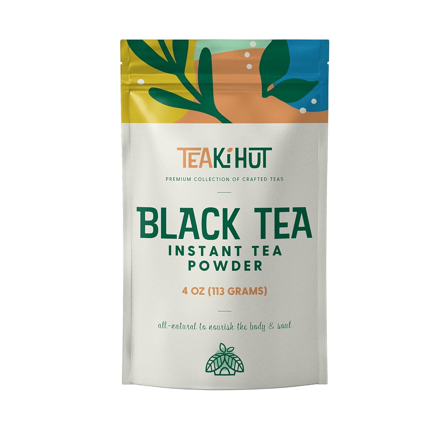 TEAki Hut Instant Black Tea Powder | Zero-Cholesterol Powdered Black Tea Leaves | Unsweetened Instant Tea Mix for Hot & Cold Beverages | Great for Baked Goods, Lattes, & Smoothies | 113 Servings : Grocery & Gourmet Food