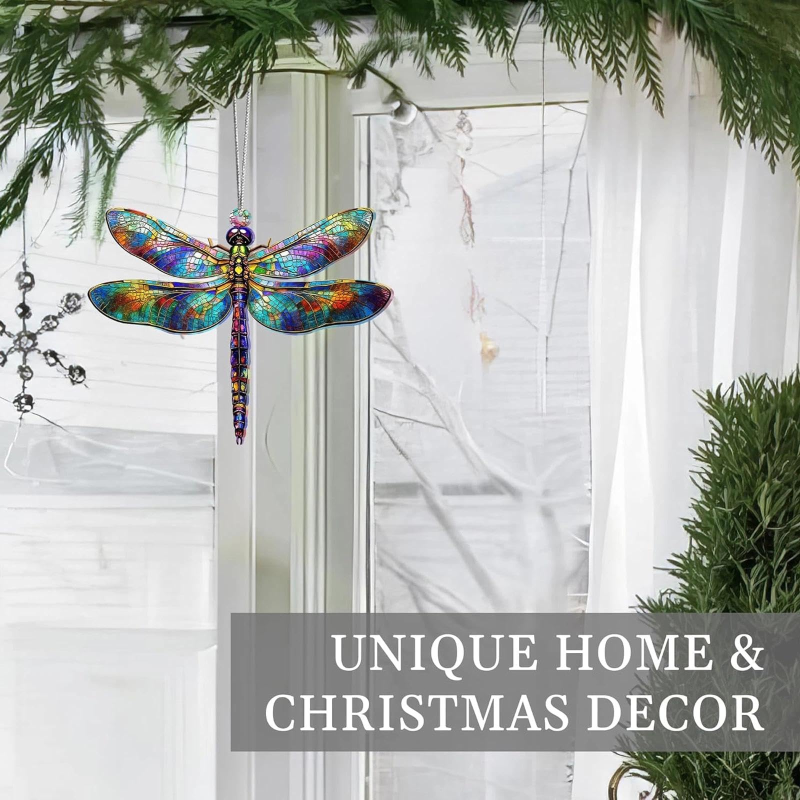Atrapasoles de Libélula, Suncatcher Acrílico Captador, Decoración de Ventana, Decoración de Jardín, Decoraciones Navideñas, Regalos de Cumpleaños para Mujeres