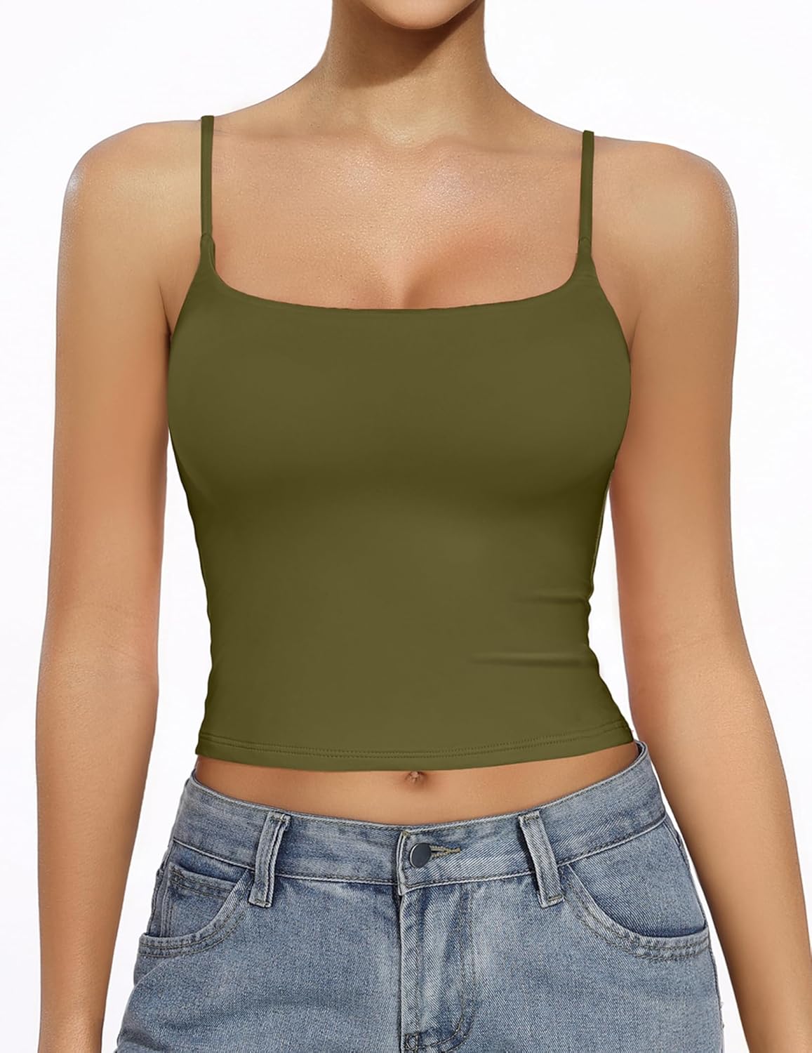 Avidlove Camisole Tank Tops for Women Square Neck Spaghetti Straps Double Lined Y2K Going Out Cami Top - Image 2