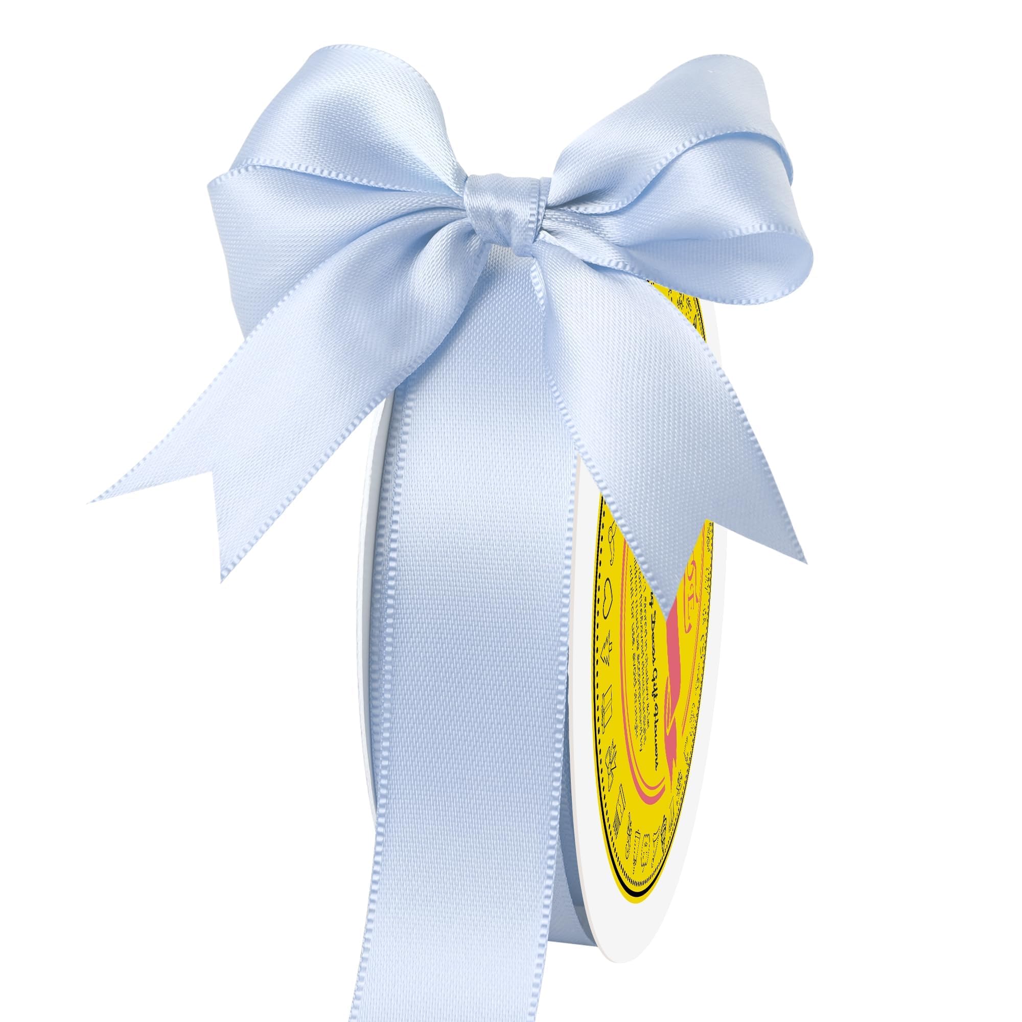 Double Face Blue Bell Satin Ribbon 7/8 Inch x 25 Yards Polyester Ribbon for Gift Wrapping Easter Weddings Party Decorations Hair Bows Invitations