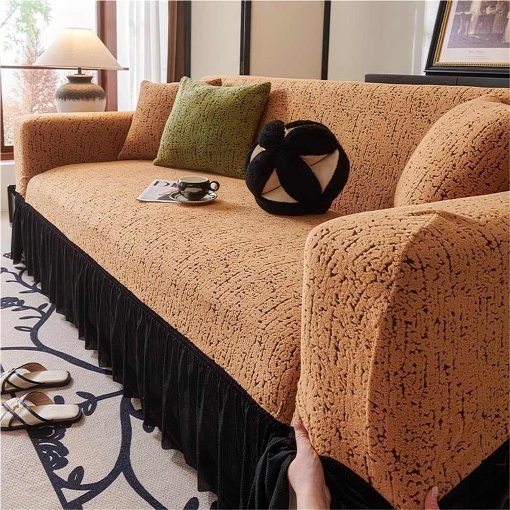 Housse de canapé en peluche extensible et intégrale pour protéger votre grand canapé