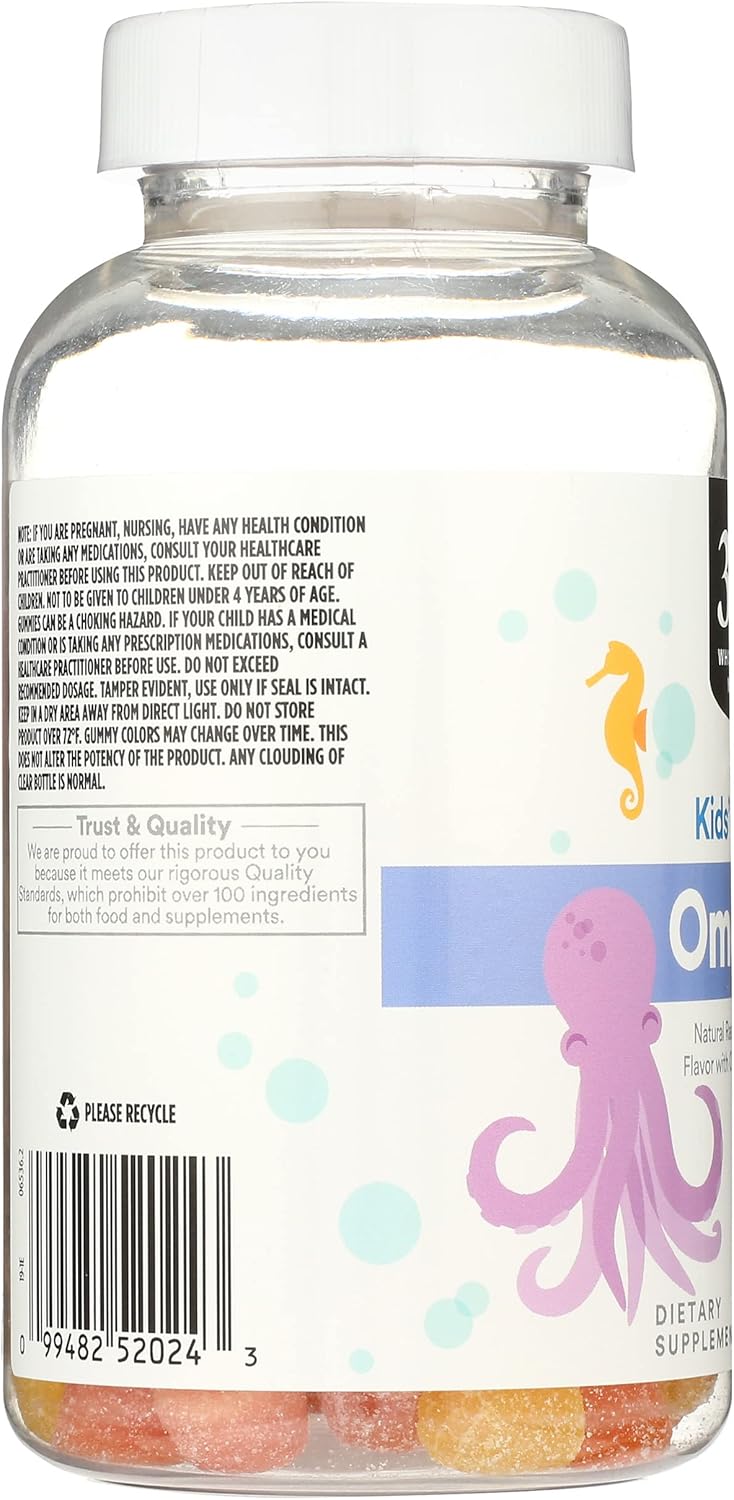 365 by Whole Foods Market, Omega-3 Kids' Gummy, Natural Raspberry Lemonade Flavor, 120 Count