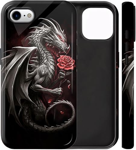 BVCLKJPOI Dual-Layer Shockproof Phone Case for iPhone SE2/SE 3rd 2020/2022, Hybr