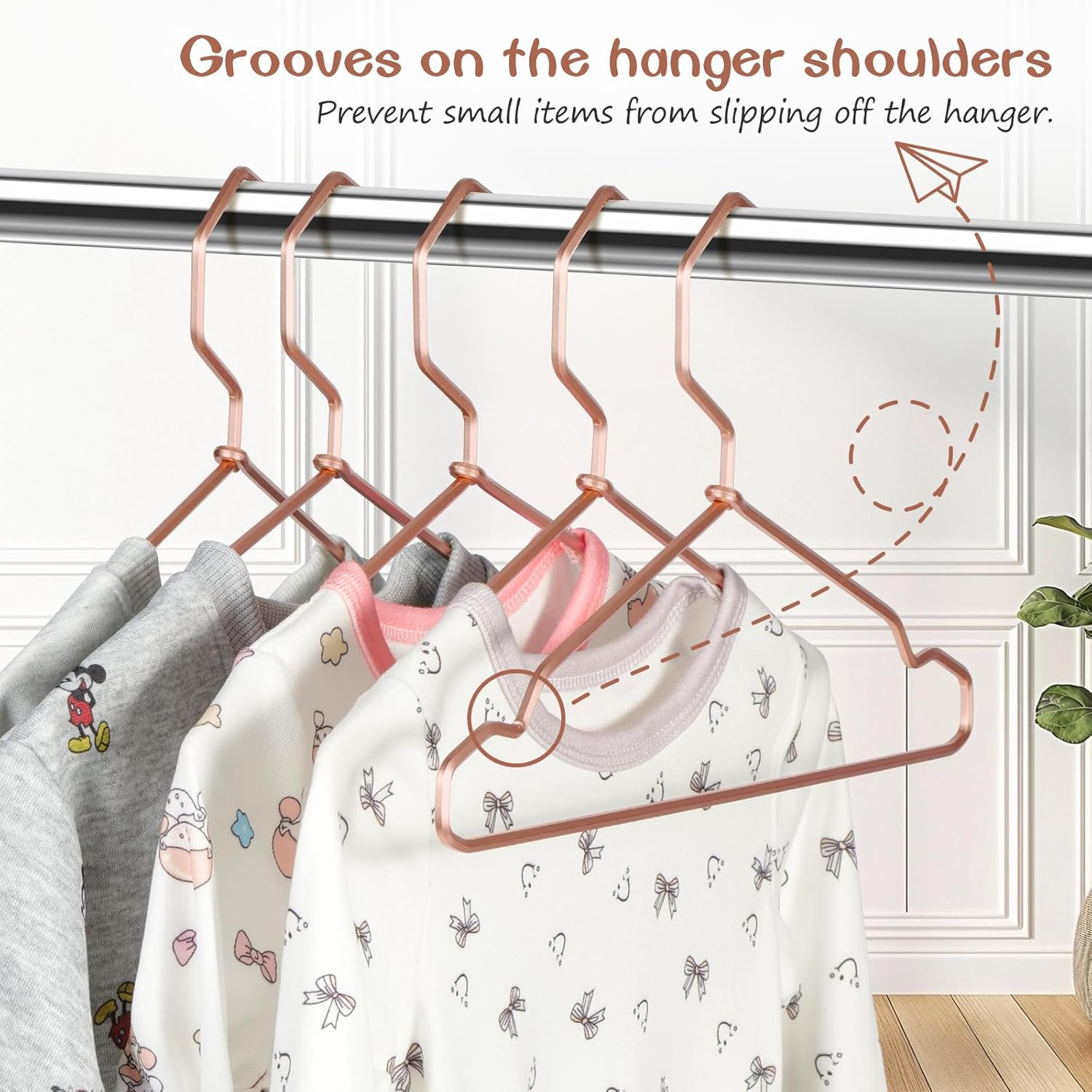 VWV Aluminum Hangers, 20 Pack Baby Hangers，12.6 Inch Children Baby Hanger, Sturdy Metal Children Clothes Hangers for Wardrobe, Space-Saving Toddler Hanger