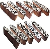 Vista 1 de Sellos de impresión de arcilla Urban Border Design Bloques de madera (juego de 10) Htag2157