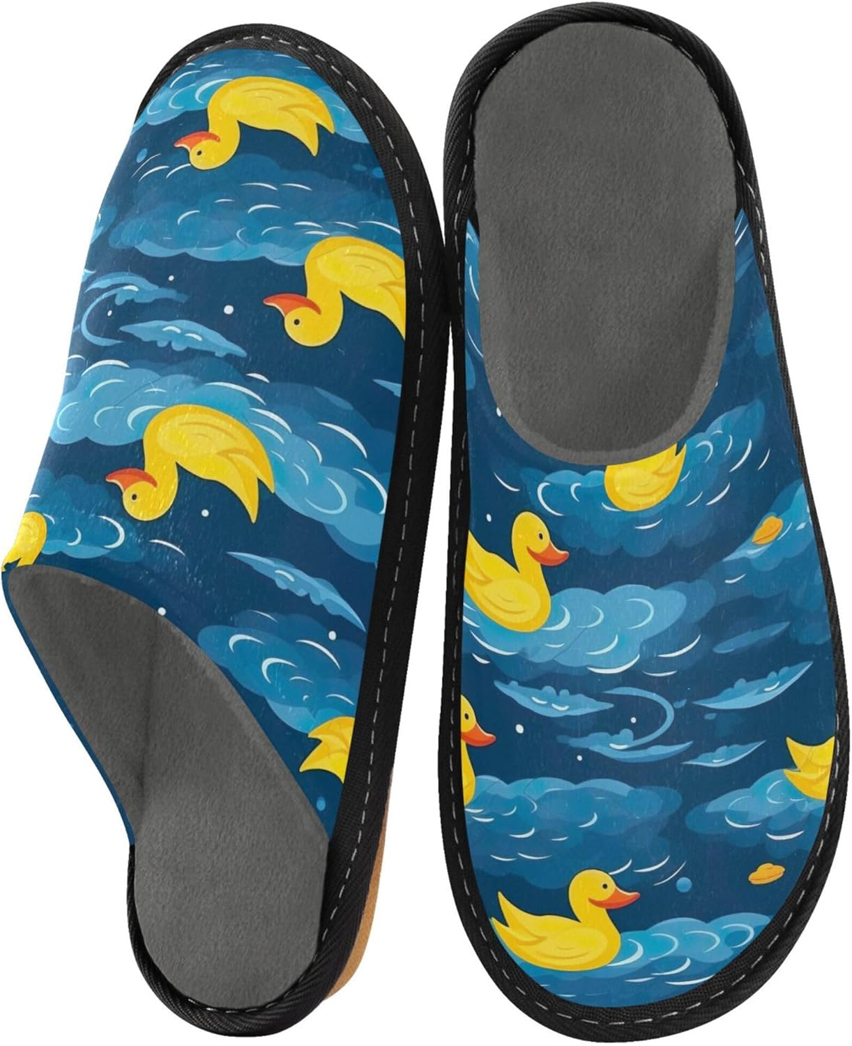 Cute Duck House Slippers – Cozy Fuzzy Slippers for Guests, Washable & Disposable, Perfect for Shoeless Home, Spa & Hotel Use A111644