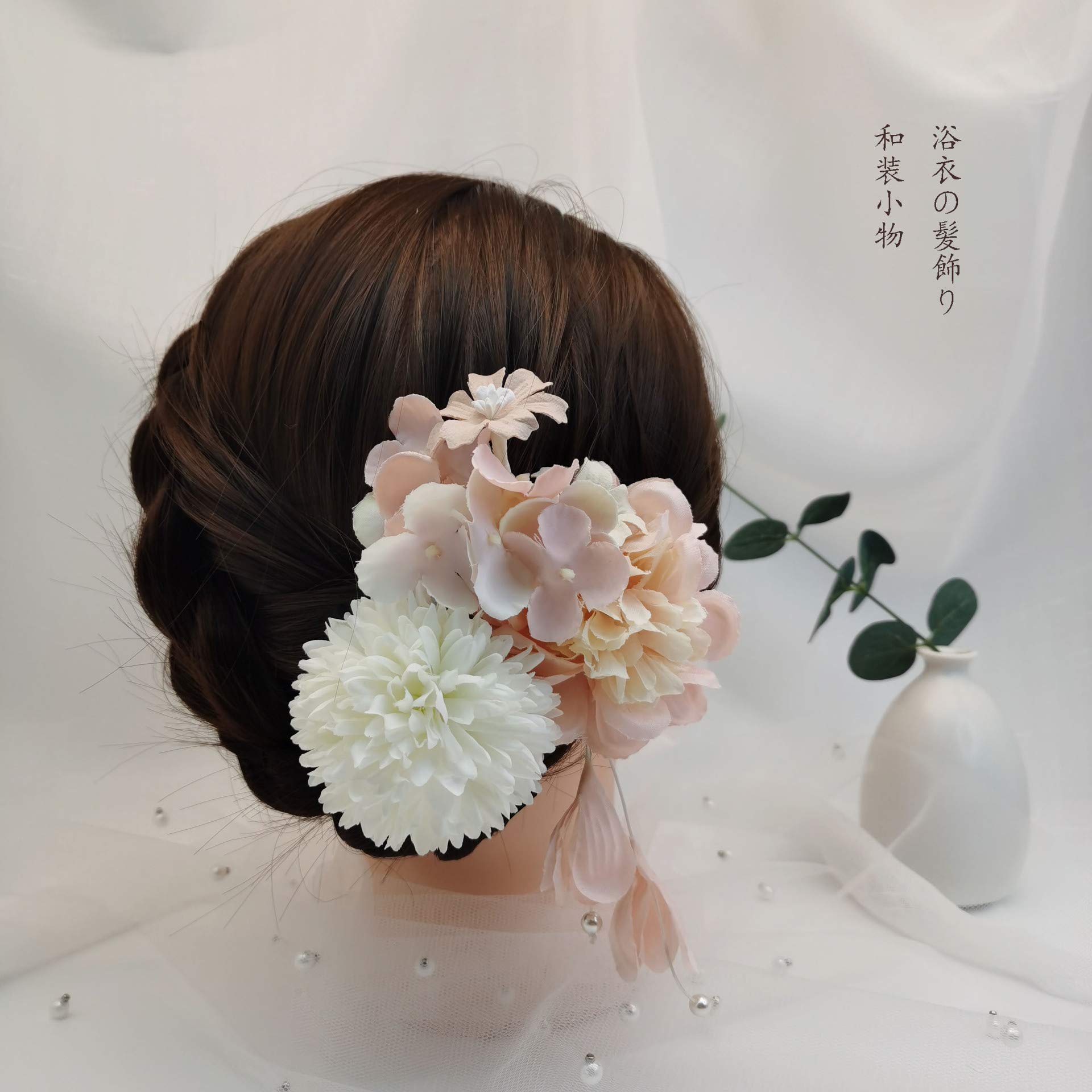 Kimono Hair Ornament with Luxury Artificial Flowers